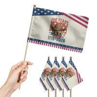 250th America Anniversary Patriotic Handheld Flag Western Golden Retriever 4th of July