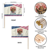 250th America Anniversary Patriotic Handheld Flag Western Golden Retriever 4th of July
