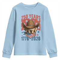 250th America Anniversary Youth Sweatshirt Western Golden Retriever 4th of July