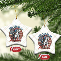 America 250th Anniversary Ceramic Ornament American Flag Cowboy Rodeo 4th of July