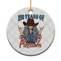 America 250th Anniversary Ceramic Ornament Western Cowgirl American Flag 4th of July