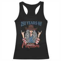 America 250th Anniversary Racerback Tank Top Western Cowgirl American Flag 4th of July
