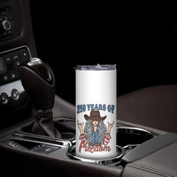 America 250th Anniversary Skinny Tumbler Western Cowgirl American Flag 4th of July