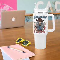 America 250th Anniversary Tumbler With Handle Western Cowgirl American Flag 4th of July