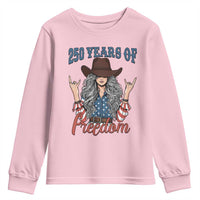 America 250th Anniversary Youth Sweatshirt Western Cowgirl American Flag 4th of July