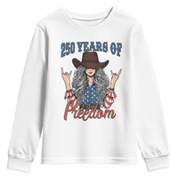 America 250th Anniversary Youth Sweatshirt Western Cowgirl American Flag 4th of July