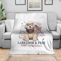 250th America Anniversary Throw Blanket Labrador Retriever American Flag 4th of July