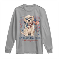 250th America Anniversary Long Sleeve Shirt Labrador Retriever American Flag 4th of July