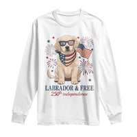 250th America Anniversary Long Sleeve Shirt Labrador Retriever American Flag 4th of July