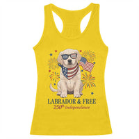 250th America Anniversary Racerback Tank Top Labrador Retriever American Flag 4th of July