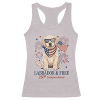 250th America Anniversary Racerback Tank Top Labrador Retriever American Flag 4th of July