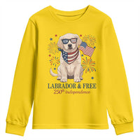 250th America Anniversary Youth Sweatshirt Labrador Retriever American Flag 4th of July