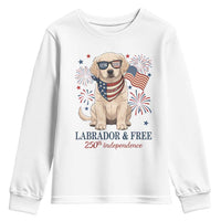 250th America Anniversary Youth Sweatshirt Labrador Retriever American Flag 4th of July