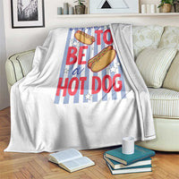 Bad Day To Be A Hot Dog Throw Blanket 4th of July Summer Beach