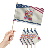 Bad Day To Be A Hot Dog Patriotic Handheld Flag 4th of July Summer Beach