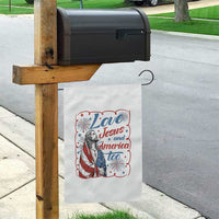 Loves Jesus and America Too Garden Flag Patriotic Christian Jesus 4th of July
