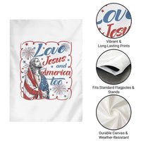 Loves Jesus and America Too Garden Flag Patriotic Christian Jesus 4th of July
