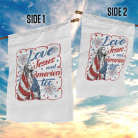 Loves Jesus and America Too Garden Flag Patriotic Christian Jesus 4th of July