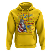 Loves Jesus and America Too Hoodie Patriotic Christian Jesus 4th of July