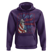 Loves Jesus and America Too Hoodie Patriotic Christian Jesus 4th of July