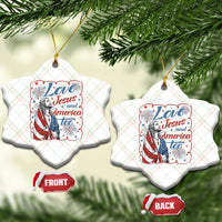 Loves Jesus and America Too Ceramic Ornament Patriotic Christian Jesus 4th of July