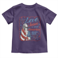 Loves Jesus and America Too Toddler T Shirt Patriotic Christian Jesus 4th of July