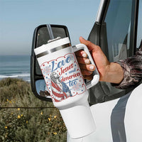 Loves Jesus and America Too Tumbler With Handle Patriotic Christian Jesus 4th of July