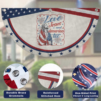 Loves Jesus and America Too Patriotic Fan Flag Christian Jesus 4th of July