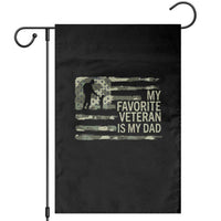 My Favorite Veteran is My Dad Garden Flag Veteran Dad Camo American Flag