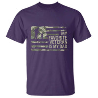 My Favorite Veteran is My Dad T Shirt Veteran Dad Camo American Flag