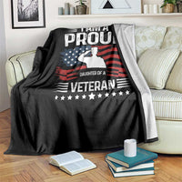 Proud Daughter Veteran Nothing Scares Throw Blanket Military Family Pride American Flag