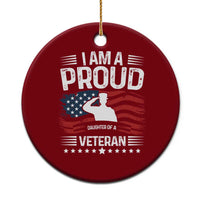 Proud Daughter Veteran Nothing Scares Ceramic Ornament Military Family Pride American Flag