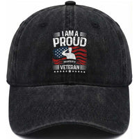 Proud Daughter Veteran Nothing Scares Washed Cotton Baseball Cap Military Family Pride American Flag