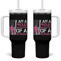 Proud Daughter Veteran Nothing Scares Tumbler With Handle Patriotic Military Family Support
