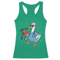 Funny Silly Goose ER Nurse Racerback Tank Top Cuff 'Em - Wonder Print Shop