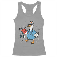 Funny Silly Goose ER Nurse Racerback Tank Top Cuff 'Em - Wonder Print Shop