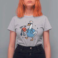 Funny Silly Goose ER Nurse T Shirt For Women Cuff 'Em - Wonder Print Shop