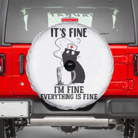 Funny Cat Nurse Spare Tire Cover It Is Fine I Am Fine Everything Is Fine - Wonder Print Shop