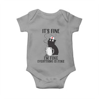 Funny Cat Nurse Baby Onesie It Is Fine I Am Fine Everything Is Fine - Wonder Print Shop