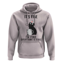 Funny Cat Nurse Hoodie It Is Fine I Am Fine Everything Is Fine - Wonder Print Shop