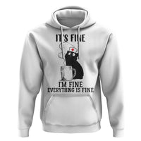 Funny Cat Nurse Hoodie It Is Fine I Am Fine Everything Is Fine - Wonder Print Shop