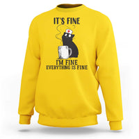 Funny Cat Nurse Sweatshirt It Is Fine I Am Fine Everything Is Fine - Wonder Print Shop