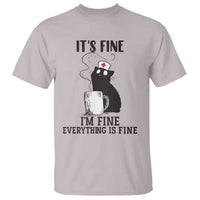 Funny Cat Nurse T Shirt It Is Fine I Am Fine Everything Is Fine - Wonder Print Shop