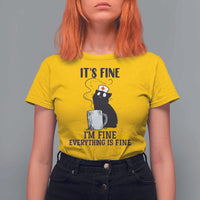 Funny Cat Nurse T Shirt For Women It Is Fine I Am Fine Everything Is Fine - Wonder Print Shop