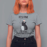 Funny Cat Nurse T Shirt For Women It Is Fine I Am Fine Everything Is Fine - Wonder Print Shop