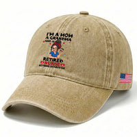 Funny Retirement Washed Cotton Baseball Cap I Am A Mom And A Grandma And A Retired Nurse Nothing Scares Me