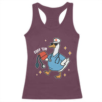 Cuff 'Em ER Nurse Racerback Tank Top Funny Silly Goose Meme - Wonder Print Shop