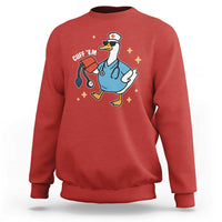 Cuff 'Em ER Nurse Sweatshirt Funny Silly Goose Meme - Wonder Print Shop