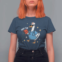 Cuff 'Em ER Nurse T Shirt For Women Funny Silly Goose Meme - Wonder Print Shop