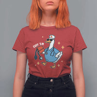 Cuff 'Em ER Nurse T Shirt For Women Funny Silly Goose Meme - Wonder Print Shop